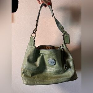 Coach Green Leather Vintage Shoulder Bag